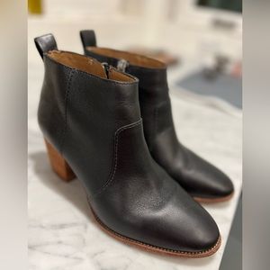 Madewell Brenner Heeled Booties Black Leather Sz. 6.5